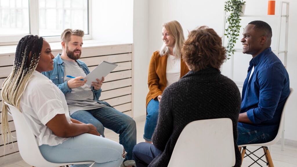 community concept with meeting